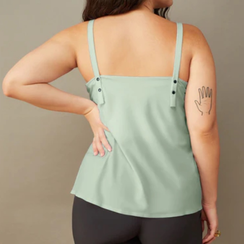 A Day Snap To It Tank Top Silky V Neck Snap Straps Size L